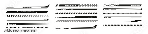 black racing stripes modern race modification mark elegant vector