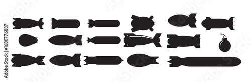  bomb silhouette white background vector illustration