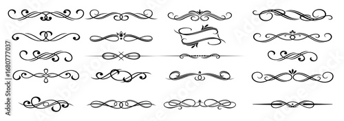 Border calligraphic elements set vector