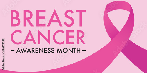 Breast Cancer awareness month is observed every year in October. Banner, poster, card, background design.