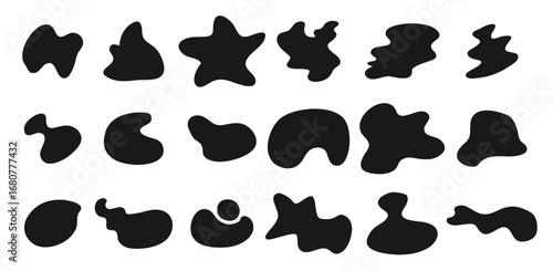blob shapes vector set random blotch inkblot organic