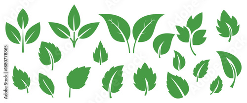 “Eco Friendly Green Leaves and Globe Icons Set – Nature Conservation, Organic Bio Symbols and Environment Protection Illustration”
