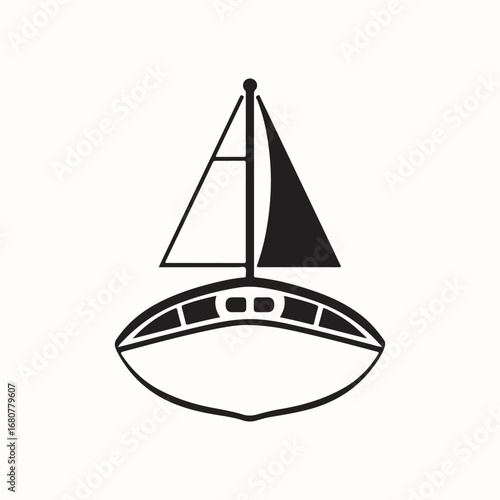 a charming vector graphic of a sailboat on the water.