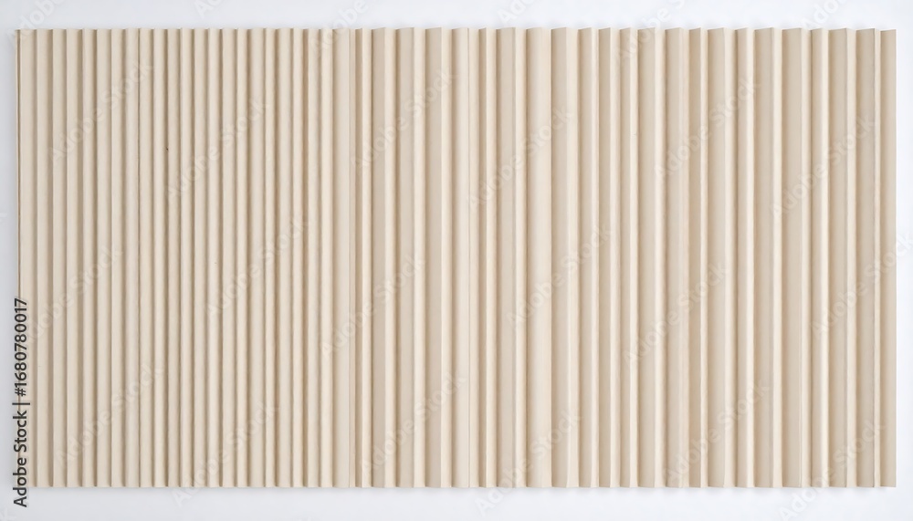 Obraz premium Beige, vertical, ribbed panels on a white background. Simple, repeating design