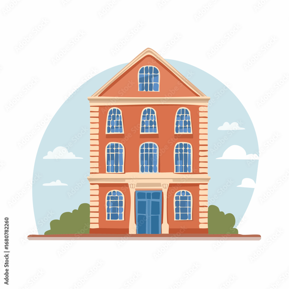 Fototapeta premium Vintage building. Stock vector hand drawn Illustration.