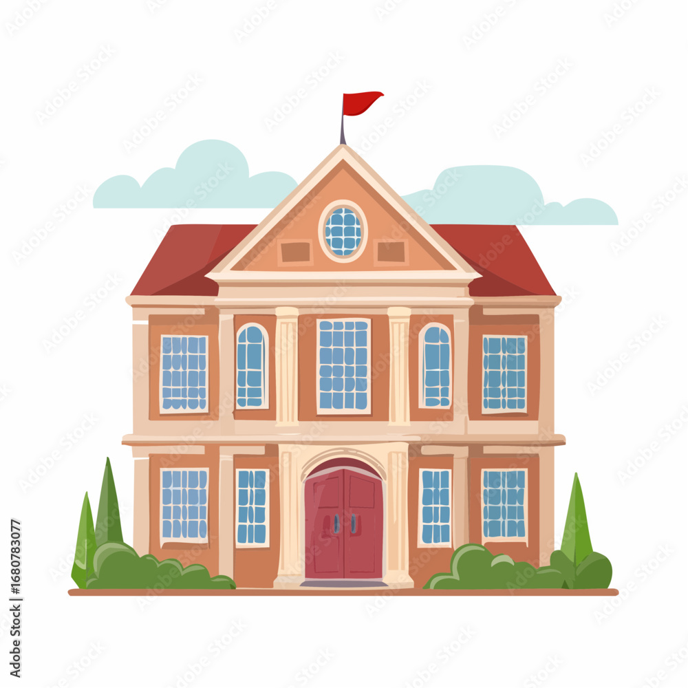 Fototapeta premium Vintage building. Stock vector hand drawn Illustration.