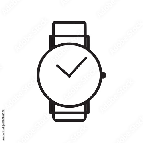 A clock icon vector black and white