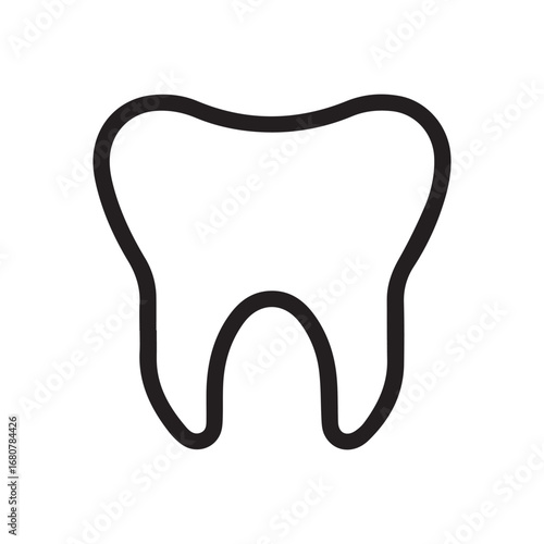 A tooth icon vector black and white