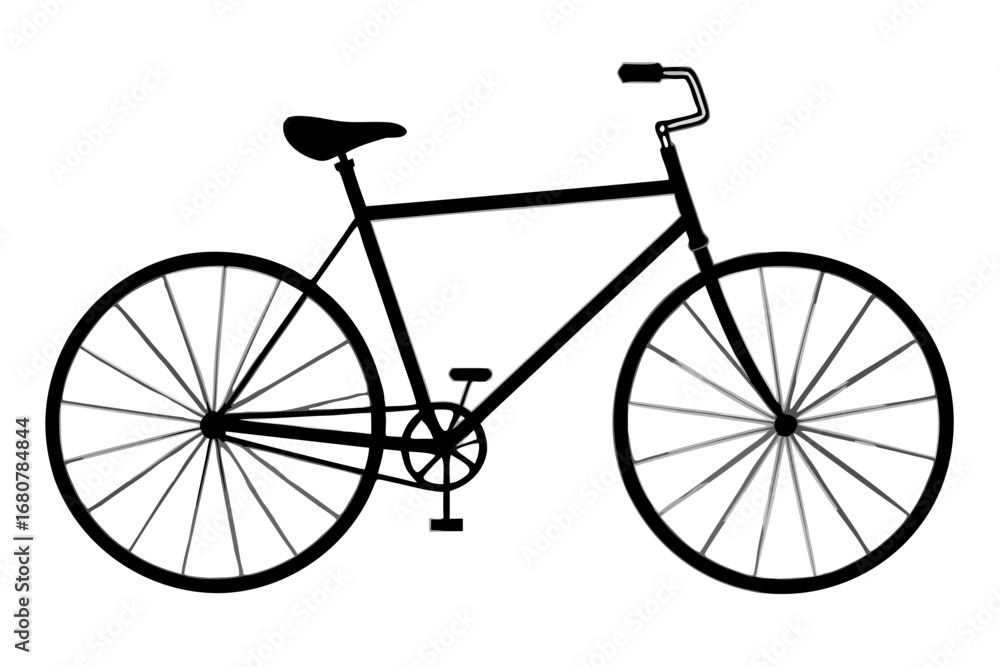 Fototapeta premium Vintage bicycle silhouette illustration