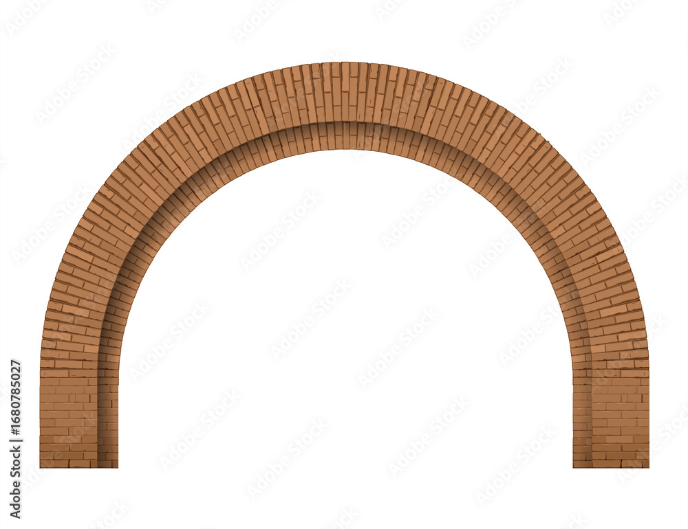 Fototapeta premium Brick Archway Structure: An elegant and symmetrical brick archway, showcasing the timeless beauty of architectural design with its graceful curves and detailed brickwork.