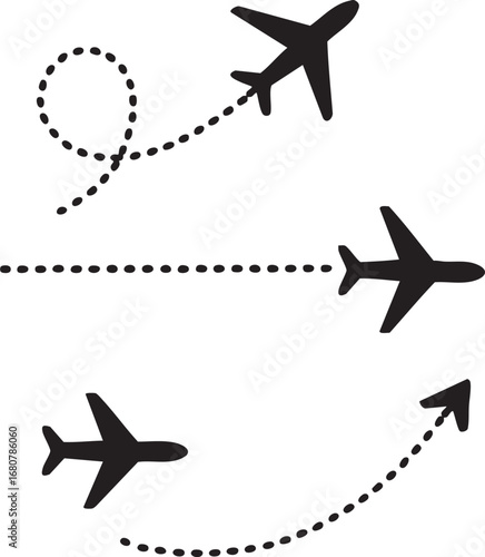 set of airplane silhouettes