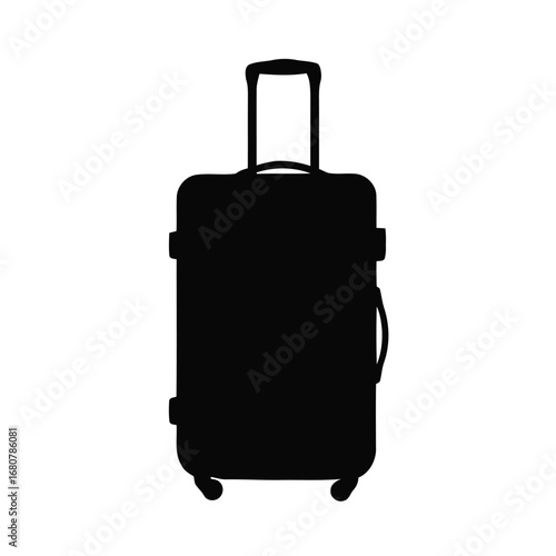 Rolling Suitcase Silhouette vector 