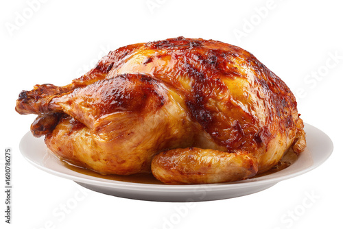 Roasted chicken on a white plate (2)
