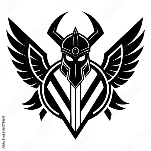 Valkyrie Symbols vector clean black silhouette design white background
