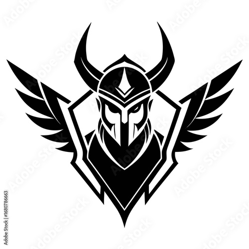 Valkyrie Symbols vector clean black silhouette design white background