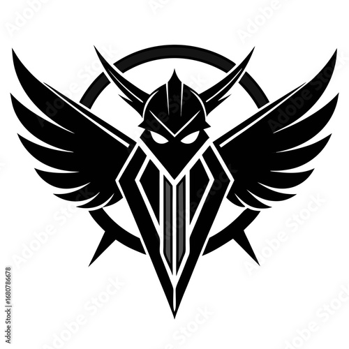 Valkyrie Symbols vector clean black silhouette design white background