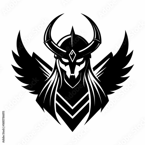 Valkyrie Symbols vector clean black silhouette design white background
