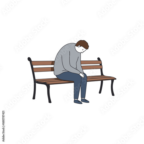 Depressed Person on Bench