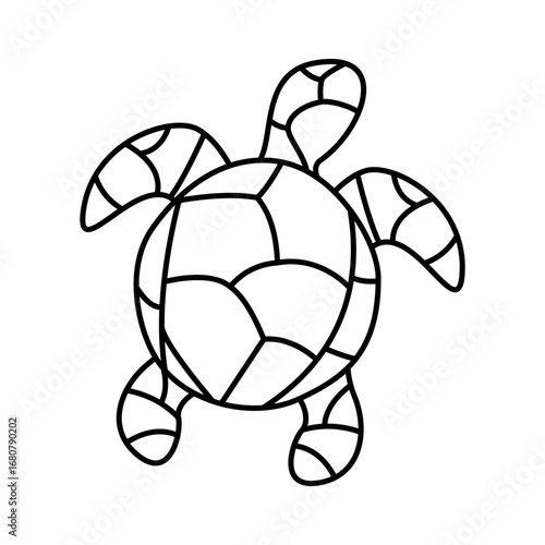 Simple line art of a sea turtle icon