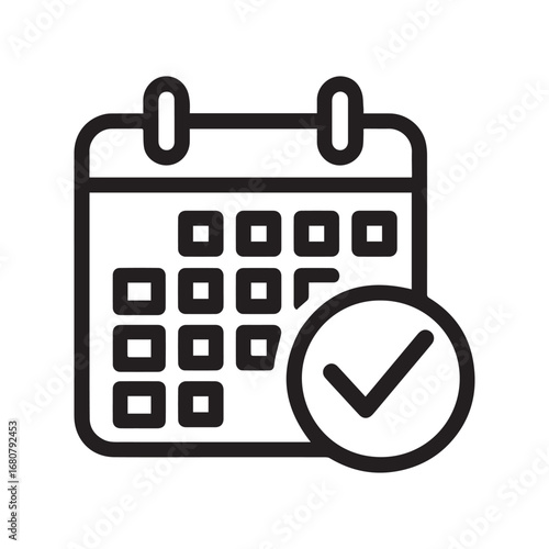 .Calendar with Check Mark Icon