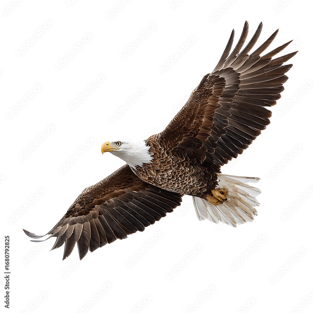 Obraz premium american raptor soaring on plain surface alone 