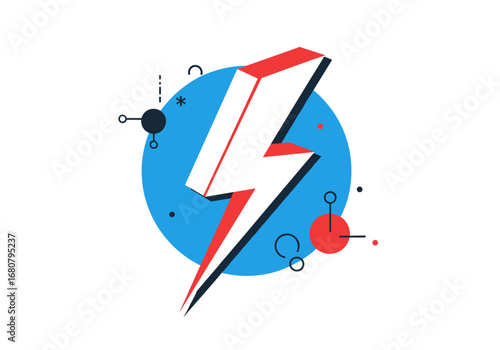Dynamic Energy Bolt Icon Illustrating Speed and Power for a Modern Digital Technology Concept