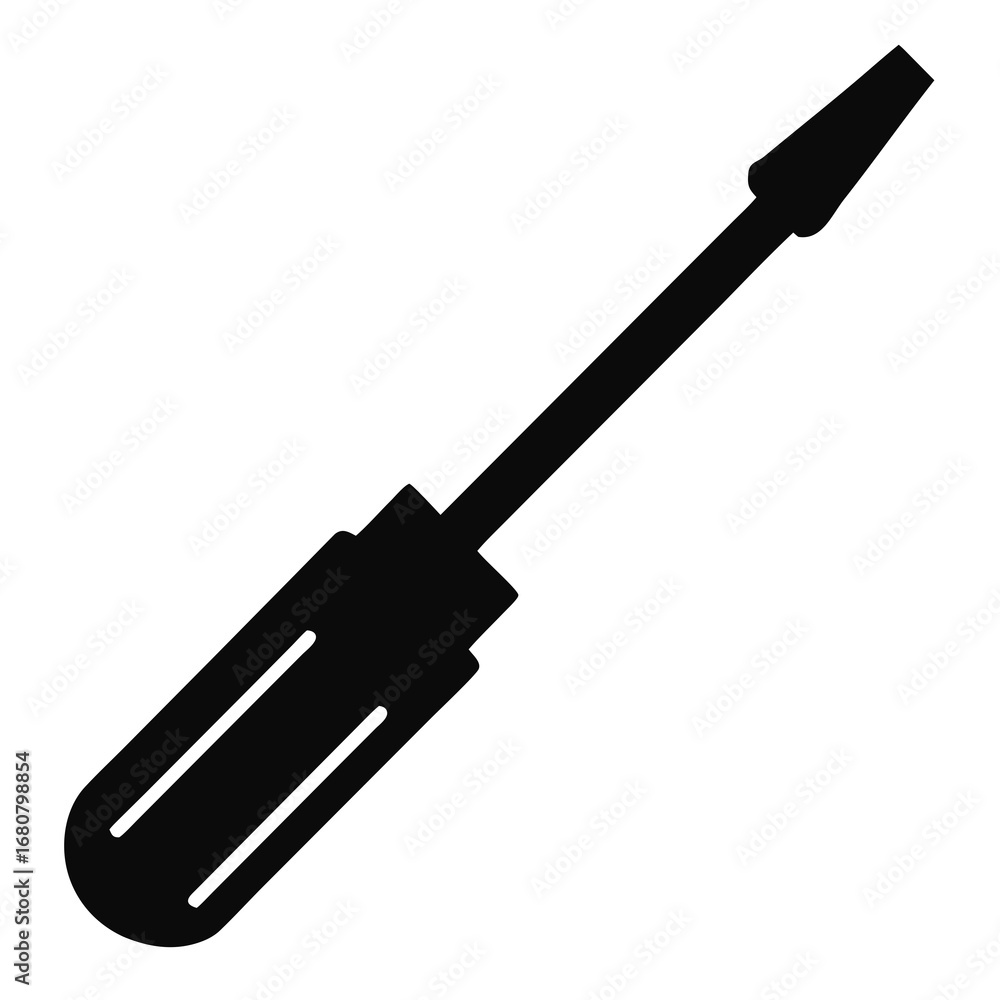 Obraz premium Screwdriver vector clean black silhouette design white background