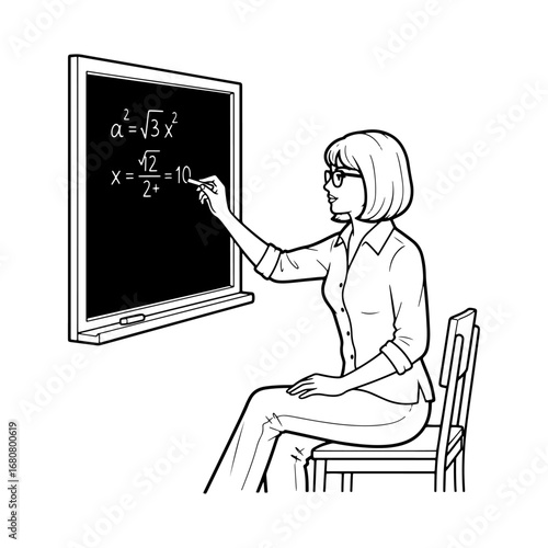 A teacher displays mathematical equations on a board—graphic content suitable for online learning materials, tutorial videos, educational blogs, e-learning courses, and academic publications.