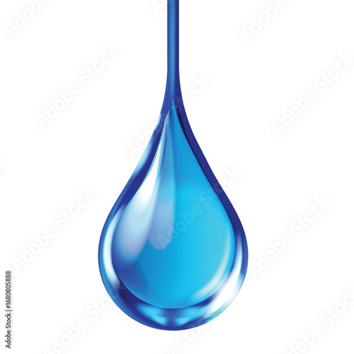 Blue water drop isolated on white background