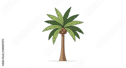 Isolated Palm Tree Icon with Coconuts for Tropical Holiday Design