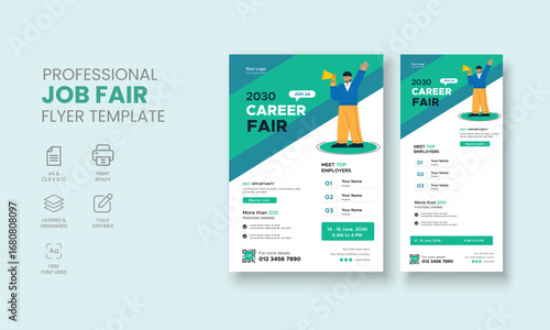 Job Fair Flyer, job hunting flyer, job vacancy poster