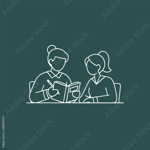 Two individuals engaged in a collaborative study session, reviewing notes and discussing ideas in a cozy indoor setting