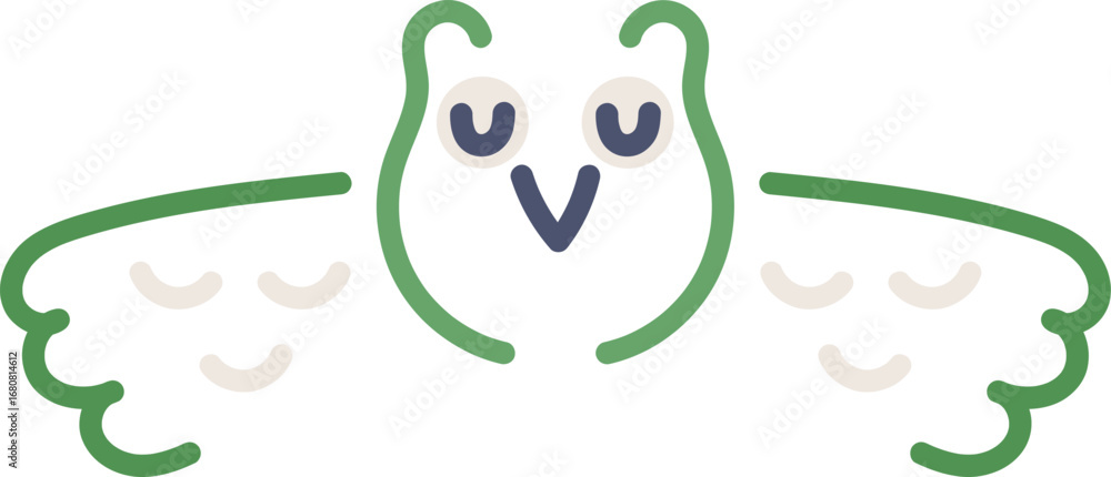 Obraz premium Abstract Owl with Outstretched Wings