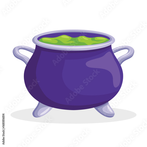 Flat design halloween witch soup illustration