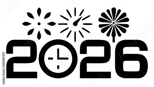 Celebrate 2026 with festive fireworks and a countdown clock marking the exciting arrival of the new year!