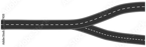 Wavy road with winding curves and horizontal path. Top view of race track and highway. Flat vector illustration isolated on white background.


