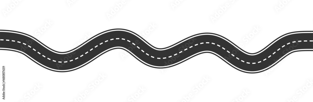 Fototapeta premium Road, highway design. Asphalt winding and straight roads. Modern path way background. Vector illustration. 