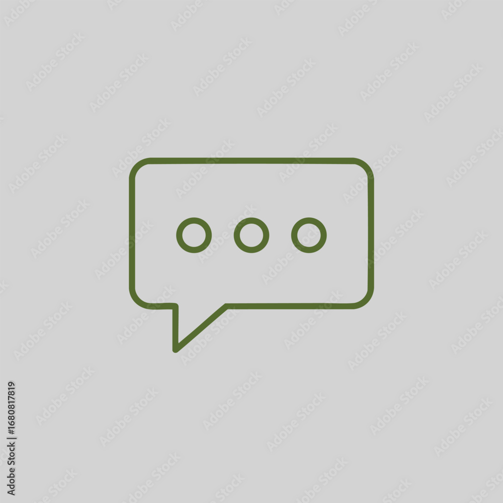 Fototapeta premium Minimalist green speech bubble icon representing communication in a digital context, suitable for modern design projects