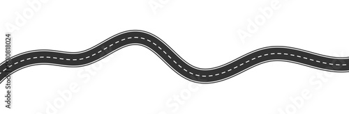 Road, highway design. Asphalt winding and straight roads. Modern path way background. Vector illustration.
