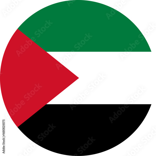 Palestine Flag Circular Badge