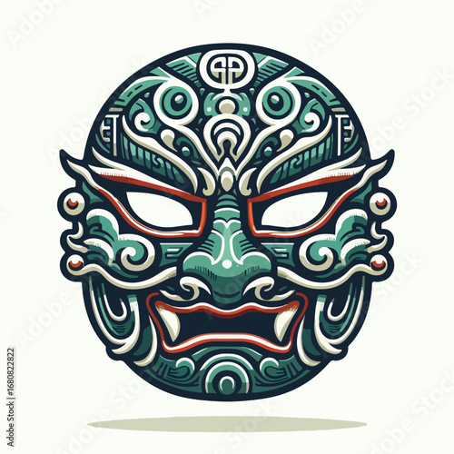 vector illustration of a characters mask in Beijing opera