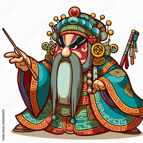 vector illustration of a characters in Beijing opera