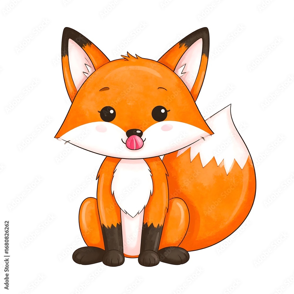 Obraz premium Cute cartoon fox