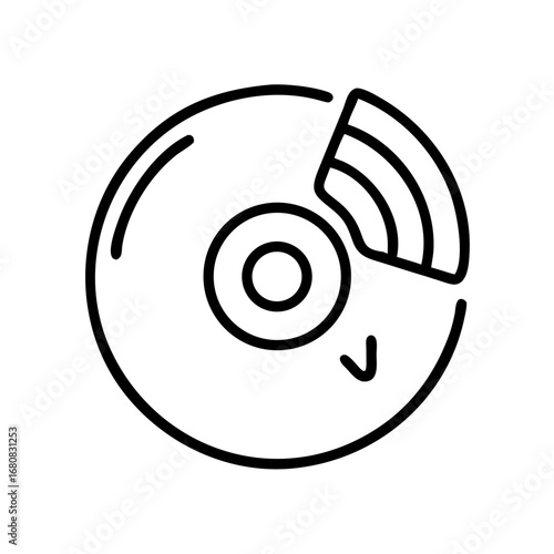 Digital music disc with wireless signal in minimalist style  