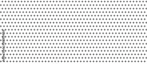 Seamless plus sign and cross pattern, abstract geometric texture, minimal black and white background.