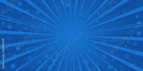 Vintage pop art blue background. Banner vector illustration