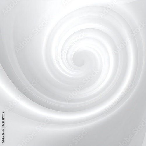 A smooth, elegant swirl of light gray and white hues creates a mesmerizing spiral design.