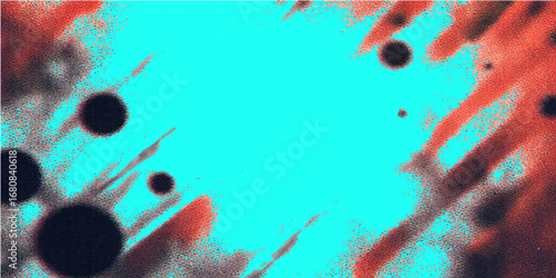 Abstract watercolor splashes in blue and green with a sea and sky feel