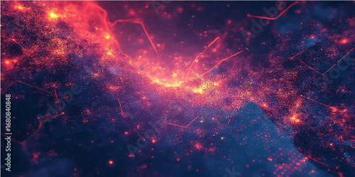 An explosive cosmic display of fiery orange and red starlight bursts across a black night sky