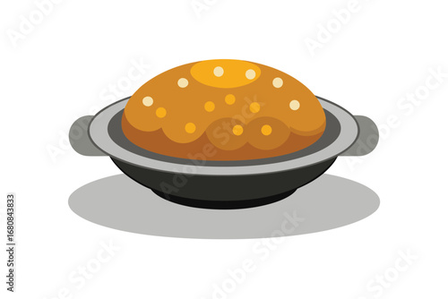 Chole Bhature on a Traditional Steel Plate
